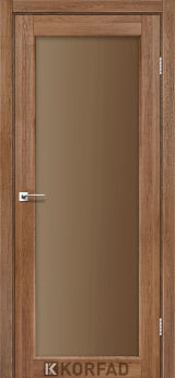 Міжкімнатні двері  Korfad, SV-01, дуб браш, Сатин бронза 8 мм