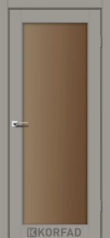 Міжкімнатні двері  Korfad, SV-01, Super Pet сірий, Сатин бронза 8 мм