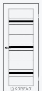 Міжкімнатні двері  Korfad FL-02, Білий перламутр, Чорне