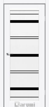 Міжкімнатні двері Darumi Darina (40 мм) Білий матовий, Чорне скло