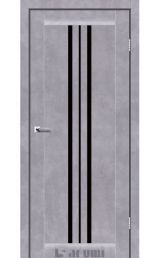 Міжкімнатні двері Darumi Stella (40 мм) Сірий бетон, Чорне скло