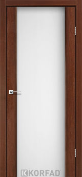 Міжкімнатні двері  Korfad, SR-01, горіх, Скло сатин загартоване 8 мм