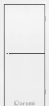 Міжкімнатні двері Darumi Plato PTL-03 (40 мм) Білий матовий, Антрацитна вставка+звичайна кромка