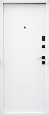 Вхідні двері, Форт Нокс,колекція "Стандарт" модель VELVET, титан софттач/білий матовий+вертикальний молдінг - Изображение 1